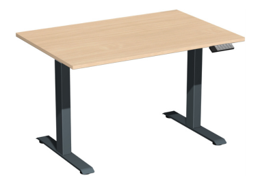 Geramöbel Schreibtisch Elevate Basic 1.200 x 730-1.230 x 800 mm (B x H x T) silber