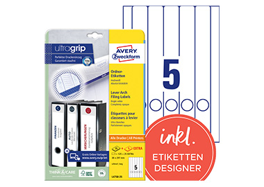 Avery Zweckform Ordnerrückenetikett ultragrip schmal/lang