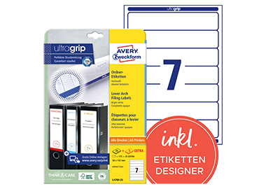 Avery Zweckform Ordnerrückenetikett ultragrip schmal/kurz